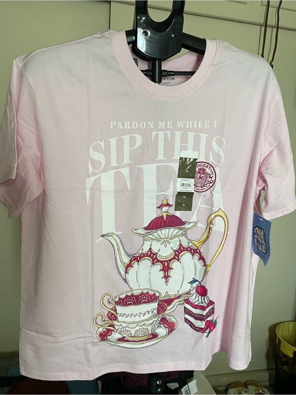 Kids Pink Tea Time Graphic Short Sleeve Tee
